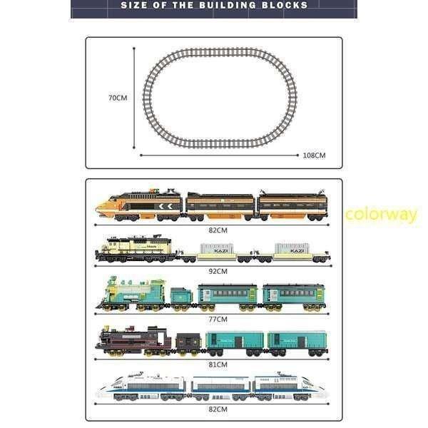 LEGO レゴ互換品 ブロック 電車 列車 鉄道車両 動く 車おもちゃ 循環式レール トレイン レール 駆動付き 男の子 6-7-8-9歳 誕生日_6
