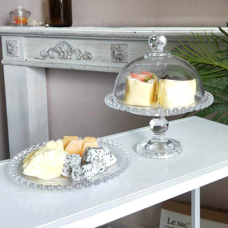 ガラスケーキドーム 脚付き皿 製菓 ガラスコンポート 蓋つき ガラスケーキドーム 脚付き皿 製菓 ガラスコンポート 蓋つき
