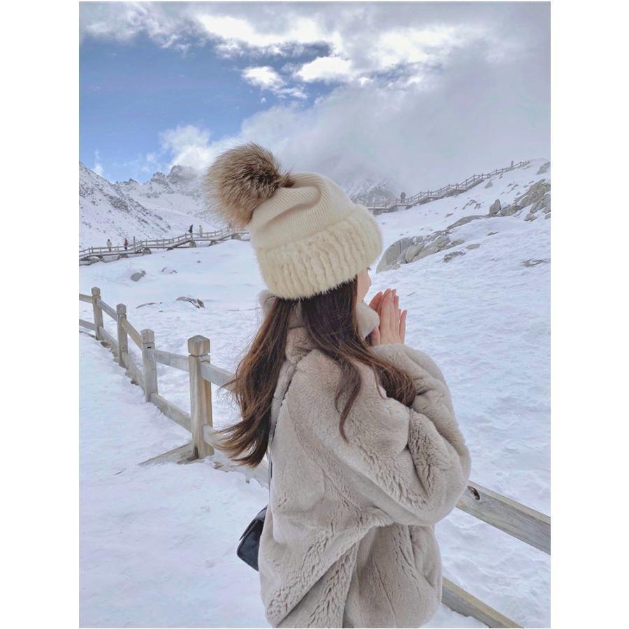 MOSCHINO ピンク 羊革 ファーコート 中ボア 外スウェード