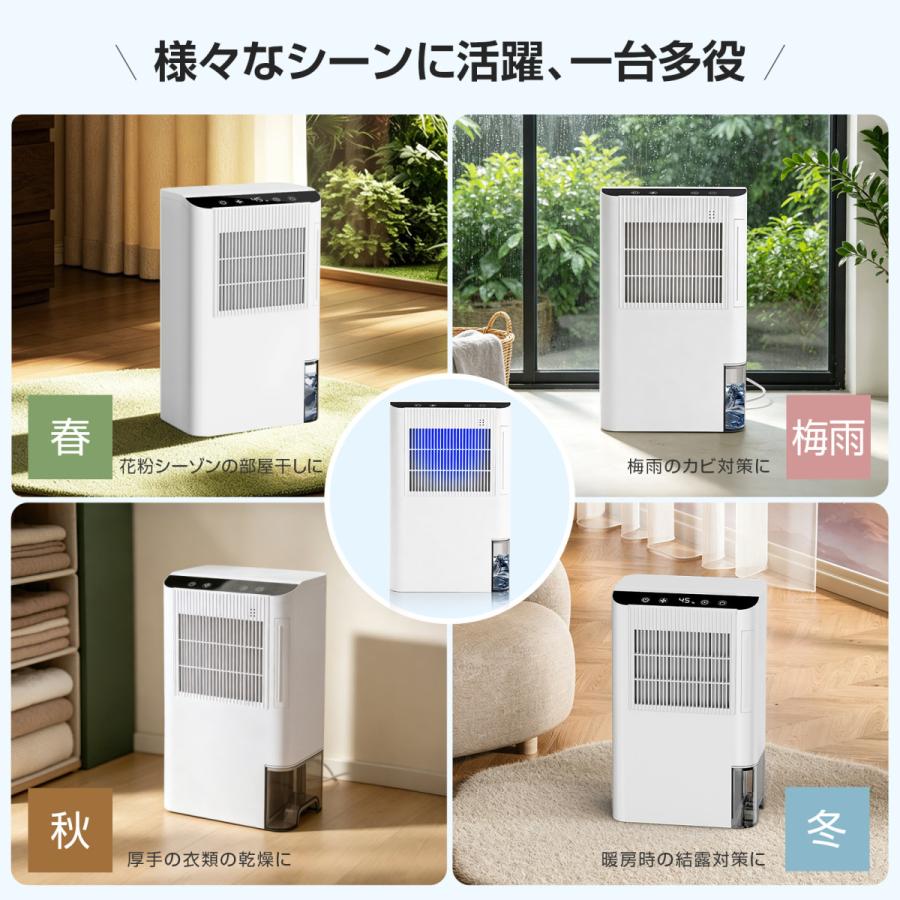 除湿機 デシカント式 衣類乾燥 除湿器 大容量2.5L 湿気取り タイマー