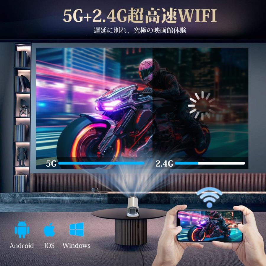 JUUE プロジェクター 小型 家庭用 天井 Android 11 300ANSI 5G JUUE プロジェクター 小型 家庭用 天井 Android 11 300ANSI 5G