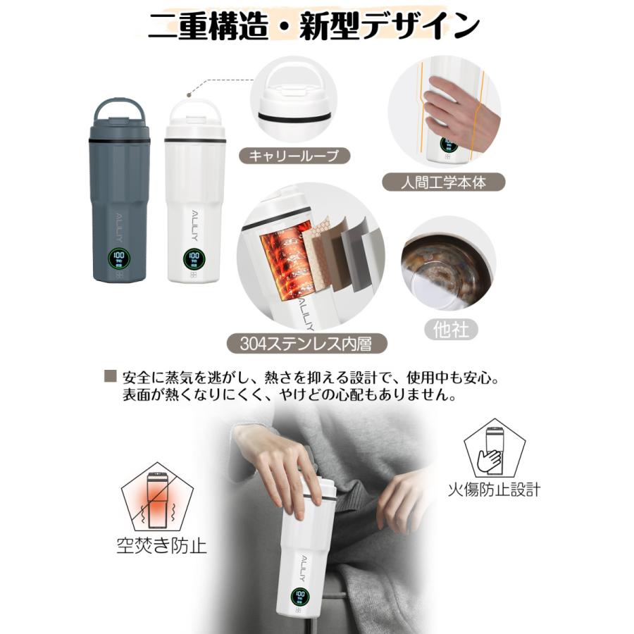 電気ケトル ポータブル 海外対応 携帯 湯沸かしケトル 小型 6段階温度