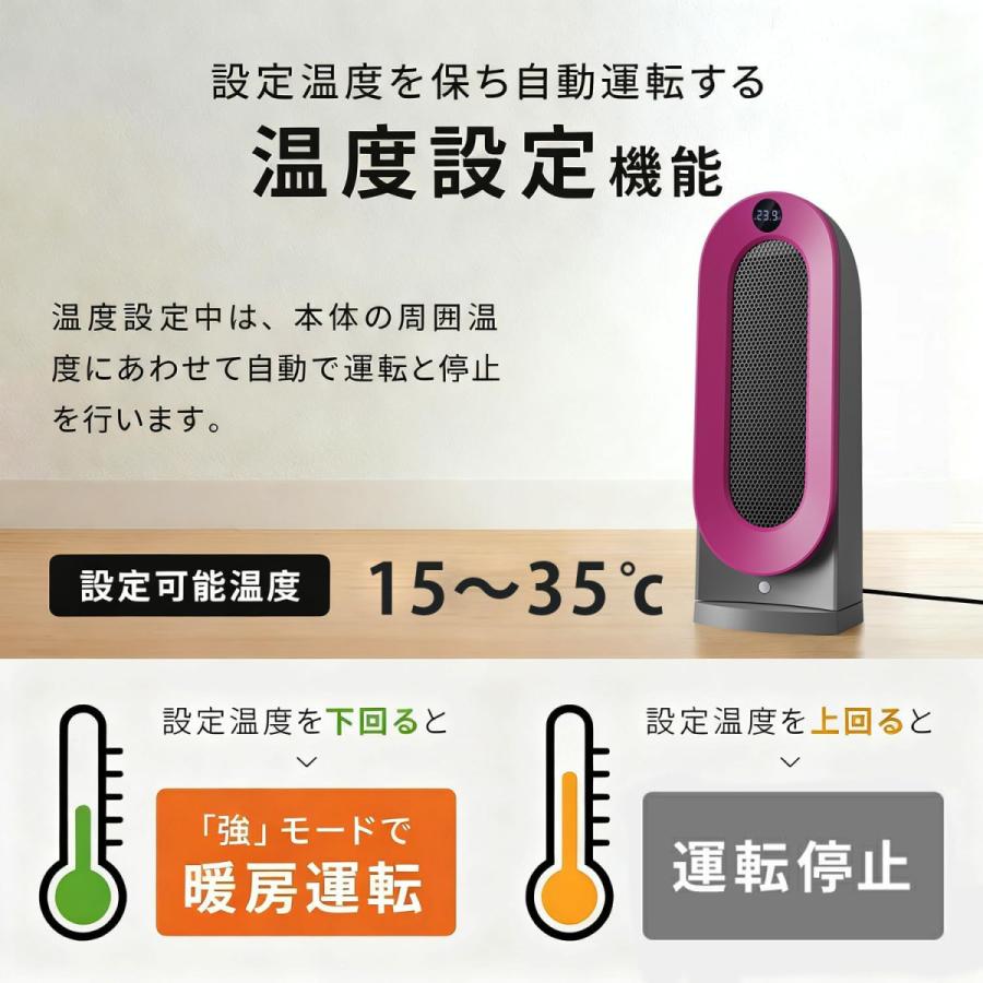セラミックヒーター 小型 速暖 人感センサー 電気ファンヒーター 首