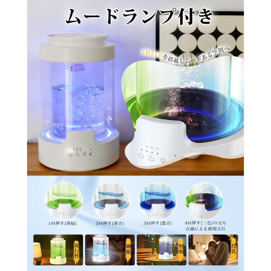 加湿器 スチーム式 加熱式 3L大容量 二重構造ガラス タイマーリモコン付き 加湿器 スチーム式 加熱式 3L大容量 二重構造ガラス 500ml/h加湿量