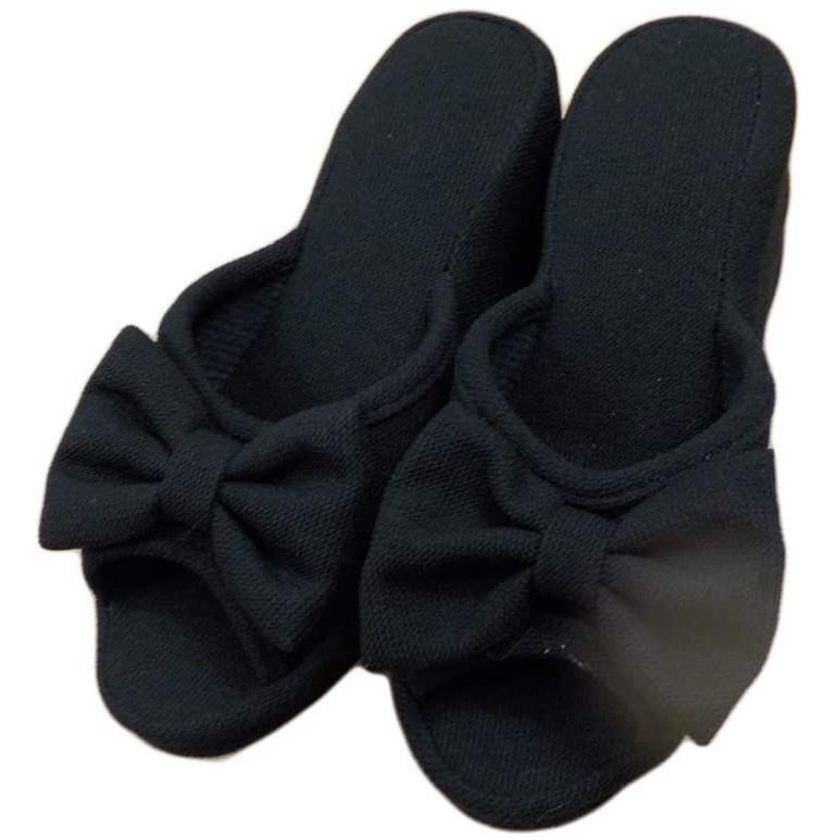 福袋セール スリッパ ヒール エステ仕様美脚 8cm オフィス履きにも 卒業式 入学式 ブラック Type リボン Butterfly スリッパ Readingtherapycenter Com