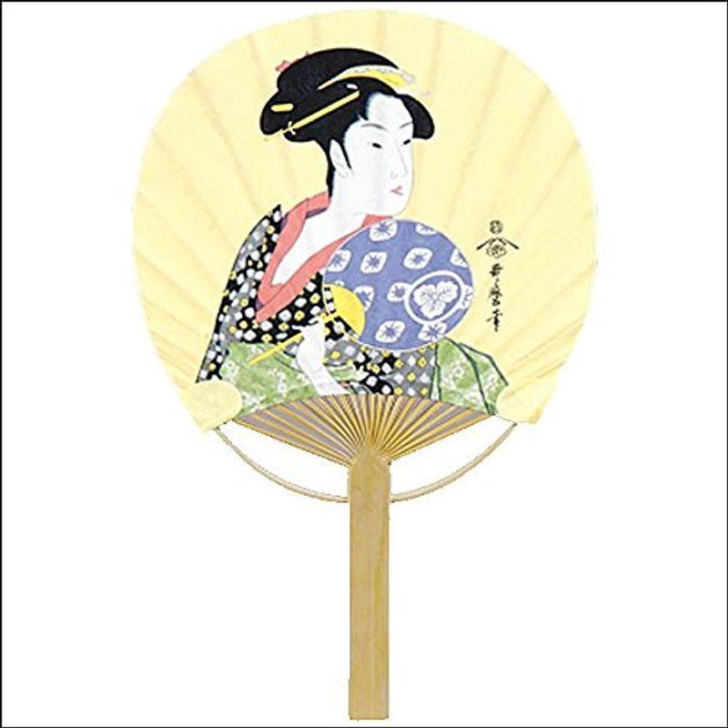 海外輸入 ミニ竹うちわ 10本 歌麿 おひさ 祭り用衣類