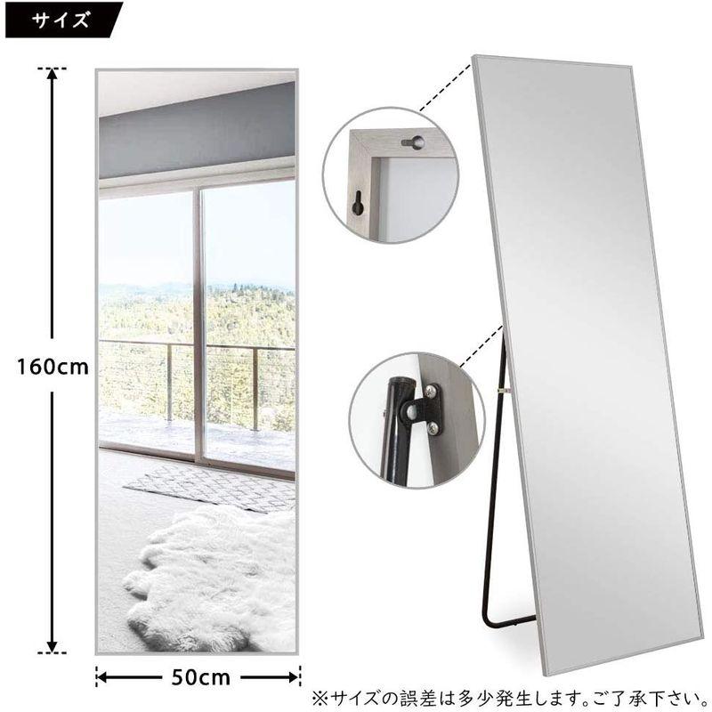 お値下げ ミルオ君の鏡工房 全身鏡 スタンドミラー 大型 姿見鏡 全身ミラー 壁掛け鏡 アルミ合金フレーム おしゃれ スタイリッシュ 飛散防止 (16 【1615870646】(9595円)