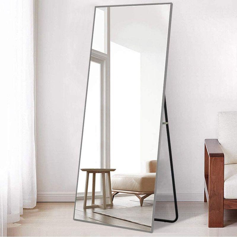 お値下げ ミルオ君の鏡工房 全身鏡 スタンドミラー 大型 姿見鏡 全身ミラー 壁掛け鏡 アルミ合金フレーム おしゃれ スタイリッシュ 飛散防止 (16 【1615870646】(9595円)