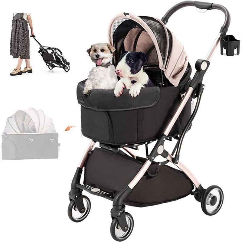 ★レア物 新品未開封 HRking.HANRAY ペットカート 分離型 折りたたみ 3wayモデル 対面式 4輪 犬用ベビーカー 前輪360°回転 後輪ブレーキ付 【1710802125】(10159円)