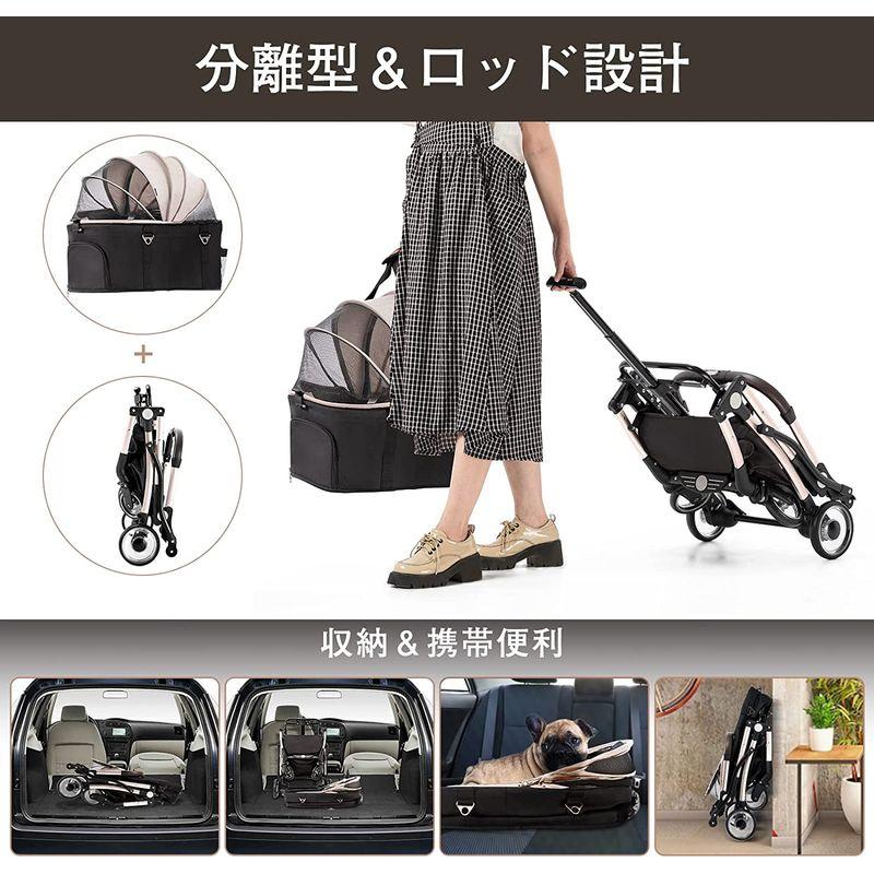 ★レア物 新品未開封 HRking.HANRAY ペットカート 分離型 折りたたみ 3wayモデル 対面式 4輪 犬用ベビーカー 前輪360°回転 後輪ブレーキ付 【1710802125】(10159円)