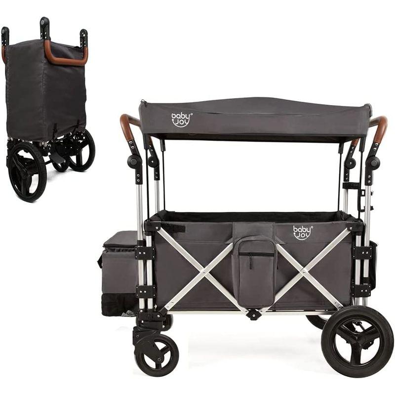 Feemomストローラーワゴン 二人乗りベビーカーワゴン双子用ベビーカー コンビ キャリーワゴン アウトドアワゴン 屋根付き 大容量 4WA 二人乗りベビーカーワゴン双子用ベビーカー コンビ キャリーワゴン アウトドアワゴン 屋根付き 大容量 4WA