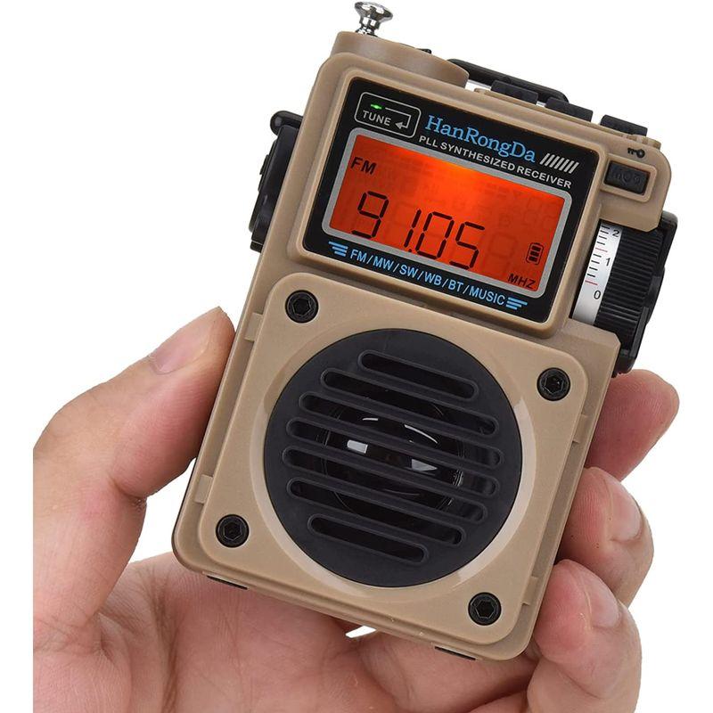 HanRongDa Bluetoothスピーカー 小型BCLラジオ MicroSDカード対応 FM