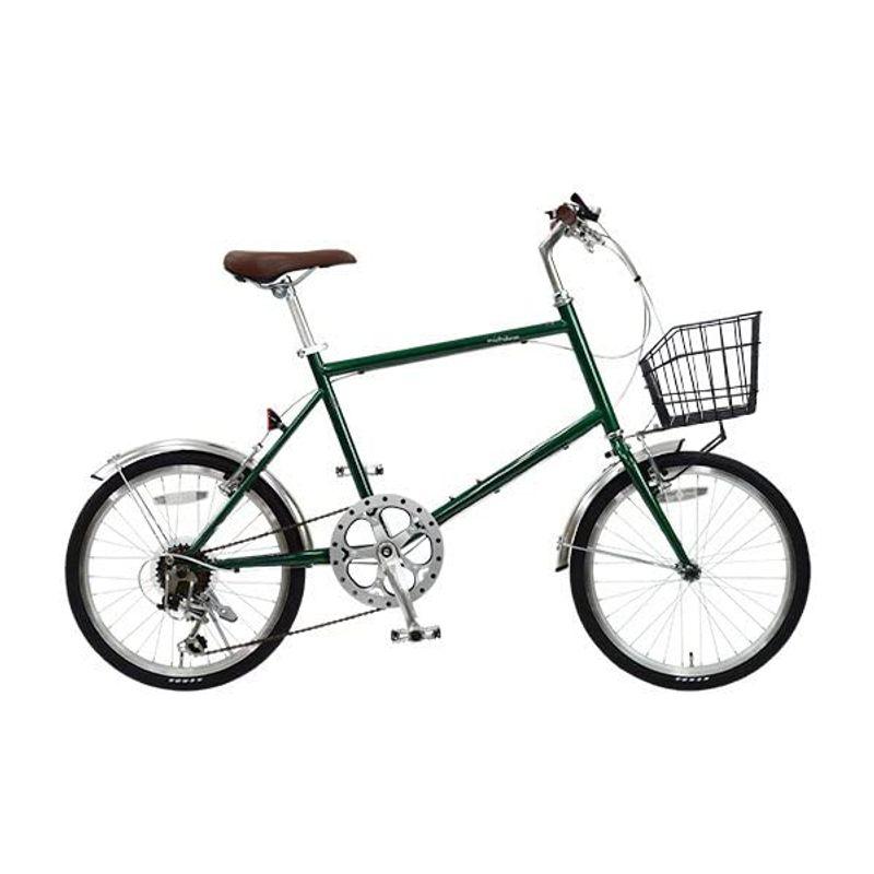 自転車 ミニベロ 小径車 cyma カゴ付きMichikusa グリーン 20インチ ATM007-BK