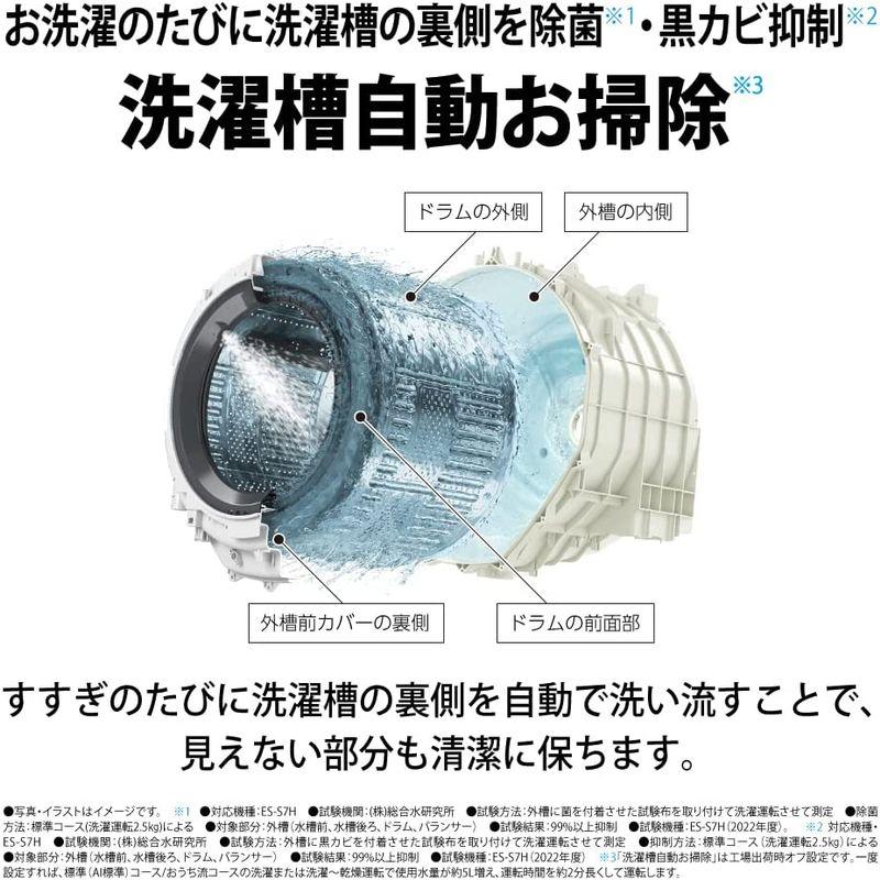 最安値❕ シャープ(SHARP) ドラム式 洗濯乾燥機 洗濯7kg/乾燥3.5kg ES-S7H-CL ヒーターセンサー乾燥 左開き(ヒンジ左) グレ 【VQ2423662455】(87485円)