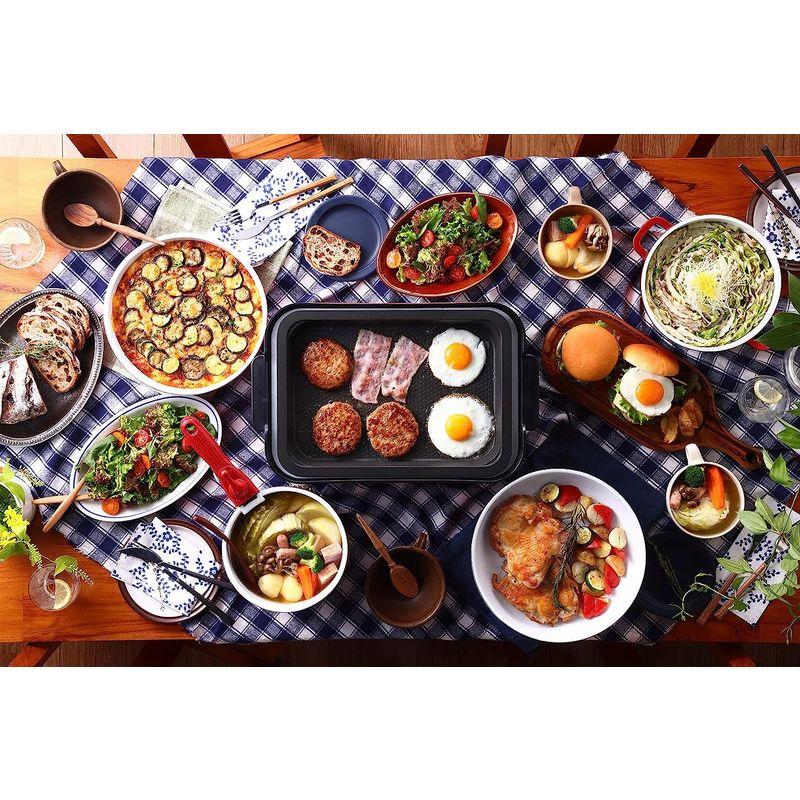 D&S ディーアンドエス ホットプレート DS.8557 レッド 深型 焼く・煮込む・蒸す オリジナルレシピ付(20品目) 20品目 ディーアンドエス ホットプレート DS レッド 深型 焼く 煮込む 蒸す オリジナルレシピ付