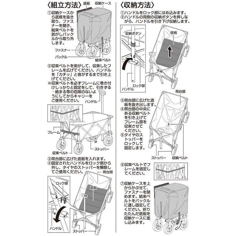 CAPTAIN STAG キャンプアウト 4輪キャリー UL-1047 キャリーカート STAG キャンプアウト 4輪キャリー UL キャリーカート 　