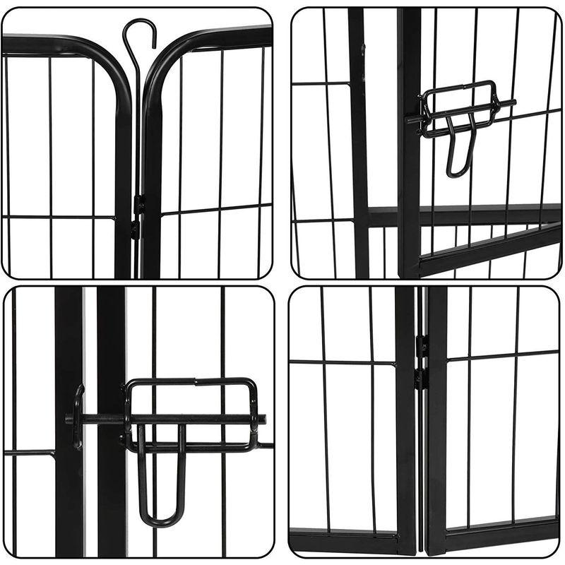 DUDUPET ペットフェンス 大型犬用 中型犬用 ペットケージ パネル8枚 四角ポール 折り畳み式 ペットサークル スチール製 複数連結可 ペットフェンス 大型犬用 中型犬用 ペットケージ パネル8枚 四角ポール 折り畳み式 ペットサークル スチール製 複数連結可