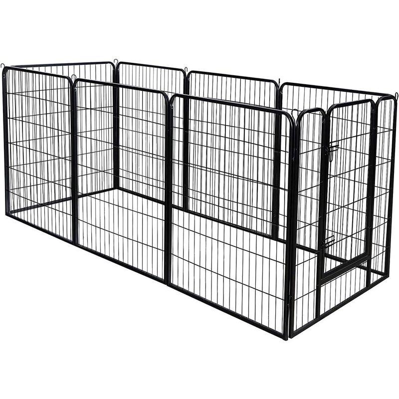 DUDUPET ペットフェンス 大型犬用 中型犬用 ペットケージ パネル8枚 四角ポール 折り畳み式 ペットサークル スチール製 複数連結可 ペットフェンス 大型犬用 中型犬用 ペットケージ パネル8枚 四角ポール 折り畳み式 ペットサークル スチール製 複数連結可