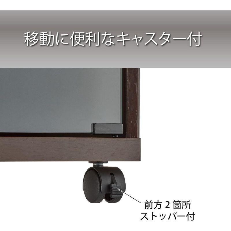 ハヤミ工産 オーディオラック ガラス扉付き 棚板3枚付属 キャスター付き ブラウン ES-525 ES × オーディオラック ガラス扉付き 棚板3枚付属 キャスター付き ブラウン サイズ 奥行47
