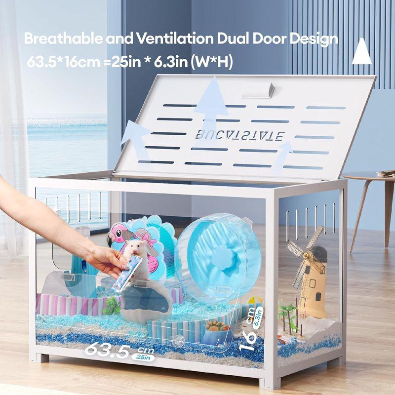 BUCATSTATE ハムスター メタル製 800 ケージ 飼育ケージ クリアケージ 透明 水槽タイプ 2つ扉 フロントドア最適化 組み立て ハムスター メタル製 ケージ 飼育ケージ クリアケージ 透明 水槽タイプ 2つ扉 フロントドア最適化 組み立て