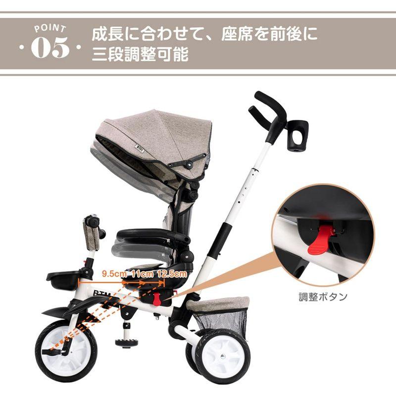 BTM 子供用三輪車 折りたたみ 三輪車 カバー ベビーカー 手押し棒付き 4in1 安全ベルト付き バイク 三輪車のりもの 1歳 2歳 3 子供用三輪車 折りたたみ 三輪車 カバー ベビーカー 手押し棒付き 4in1 安全ベルト付き バイク 三輪車のりもの 1歳 2歳