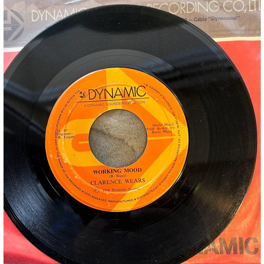 ジャマイカ7” Clarence Wears / Dynamites Working Mood (センターずれ） / Got To Work Dynamic /00048 Clarence Wears / The Dynamites – Working Mood / Got To Work