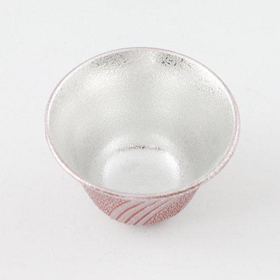 公式 | 薩摩錫器工芸館(株) 錫 タンブラー 切子オンザロック 赤吹雪漆加工 200ml [No.100-2] 桐箱付き 贈答用 プレゼント 贈り物の画像