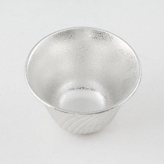 公式 | 薩摩錫器工芸館(株) 錫 タンブラー 切子オンザロック 白吹雪加工 200ml [No.100] 桐箱付き 贈答用 プレゼント 贈り物の画像