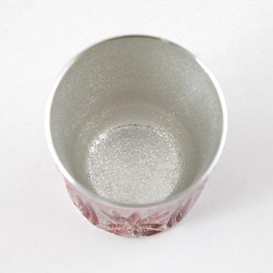 公式 | 薩摩錫器工芸館(株) 錫 タンブラー 切子オンザロック 赤吹雪漆加工 200ml [No.155-3] 桐箱付き 贈答用 プレゼント 贈り物の画像