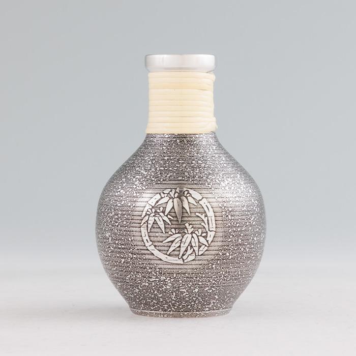 公式 | 薩摩錫器工芸館(株) 錫 とっくり 竹 黒吹雪漆加工 200ml [No.61-1] 桐箱付き 贈答用 プレゼント 贈り物_1