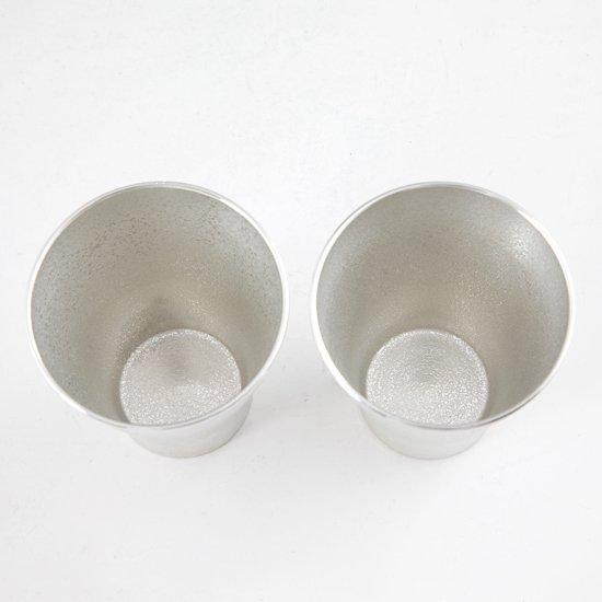 公式 | 薩摩錫器工芸館(株) 錫 ペアタンブラー フリーカップゼロ 白吹雪加工 260ml [No.77A-1-2] 桐箱付き 贈答用 プレゼント 贈り物の画像