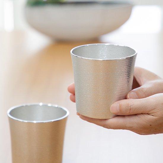 公式 | 薩摩錫器工芸館(株) 錫 ペアタンブラー オンザロック 白吹雪加工 260ml [No.86A-1-2] 桐箱付き 贈答用 プレゼント 贈り物の画像