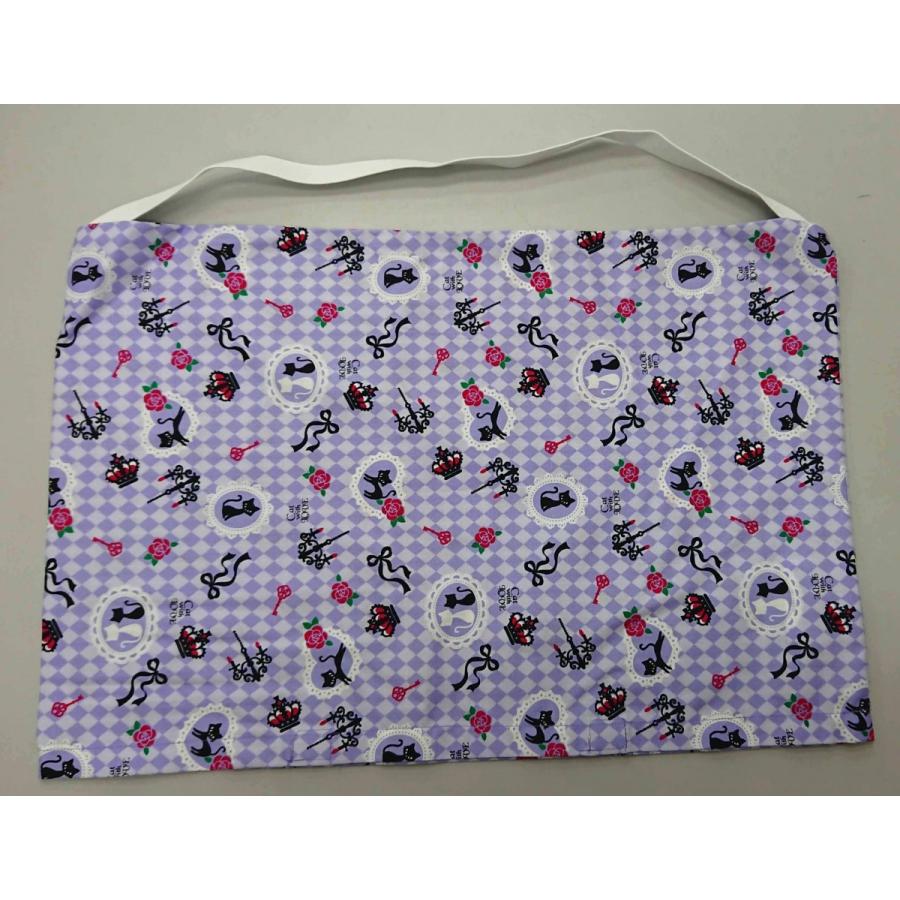 防災頭巾 カバー ねこ柄 内寸 32 × 51 cm 大サイズ 小学校 低学年