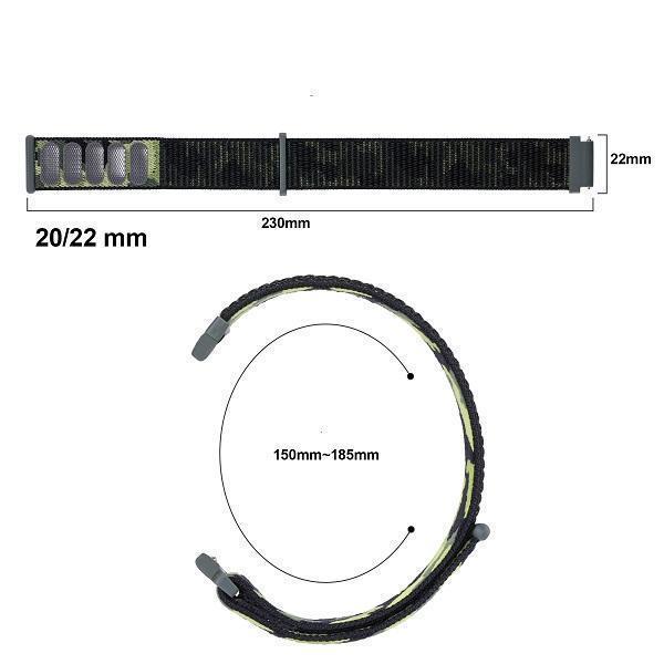 スマートウォッチ バンド 20mm 22mm ベルト 迷彩柄 マジックテープ 時計バンド ループナイロンバンド コンパチブル バンド交換 カモフラージュ ウォッチ 腕時計｜satty-st｜16