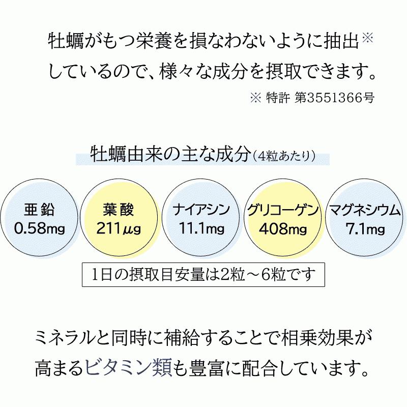 牡蠣 サプリ サツマオイスターズ 120粒×6個セット 妊活 亜鉛 ビタミン ミネラル カキエキス 健康食品 栄養補助〔サツマ薬局〕_10