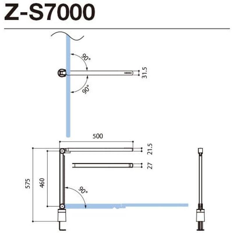 山田照明 Z-LIGHT LEDデスクライト シルバー 調光調色モデル Z-S7000SL LIGHT LEDデスクライト シルバー 調光調色モデル S7000SL サイズ 5mm