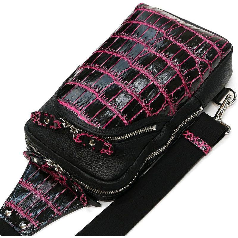 【即購入⭕️】 オリジナルパース・ナカムラ CRBRBN1295-PINK ボディバック ワンショルダーバッグ 本革 牛革 ワニ革 クロコダイルレザー ネオ 【FK1917764629】(69227円)