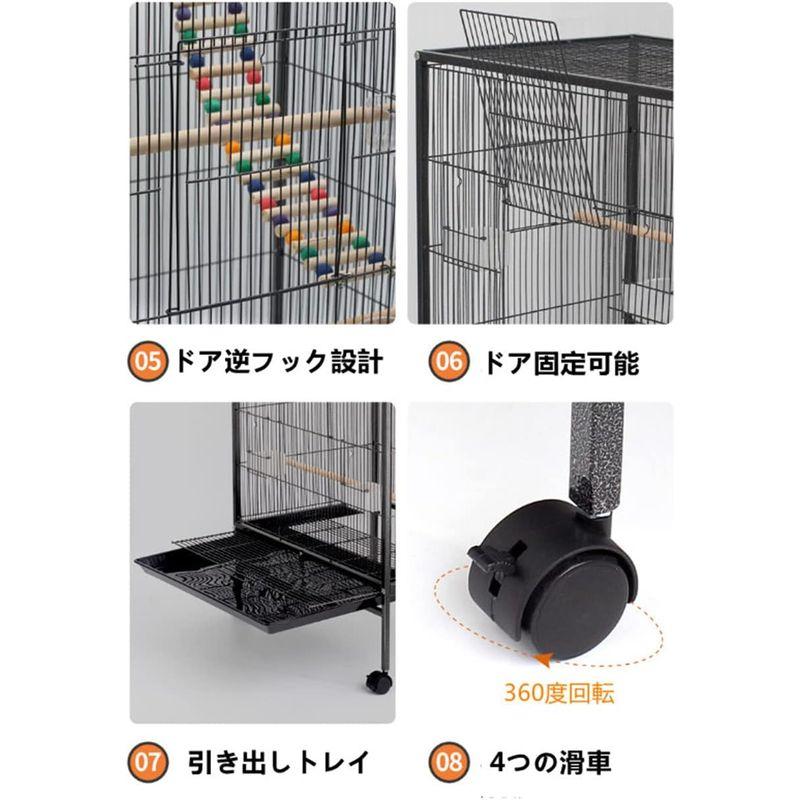 Aeon hum 鳥かご 鳥ケージ バードゲージ 大型 豪華ケージ 大きい 複数飼い キャスタ-付き インコ オウムケージ オカメ セキセイ インコ オウムケージ オカメ セキセイ hum 鳥かご 鳥ケージ バードゲージ 大型 豪華ケージ 大きい 複数飼い キャスタ 付き