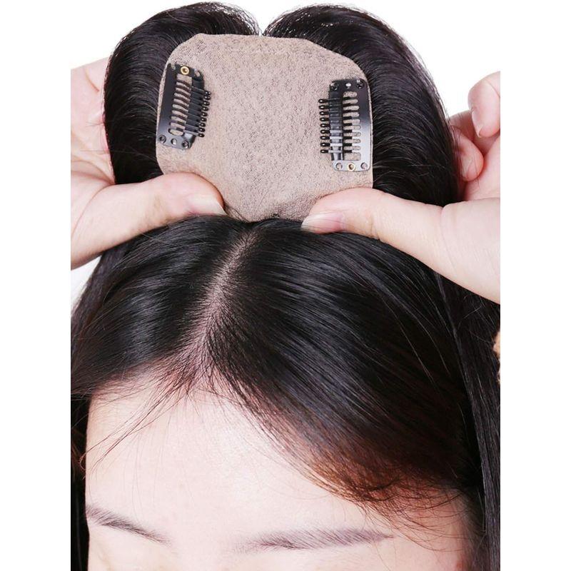 【値下げ⭕️】 HIYE 人毛100% 部分ウィッグ 手植え リアル 分け目 前髪 ヘアーピース 横8cm縦12cm (バッツん自然黒， 20cm) 【1871430053】(11120円)