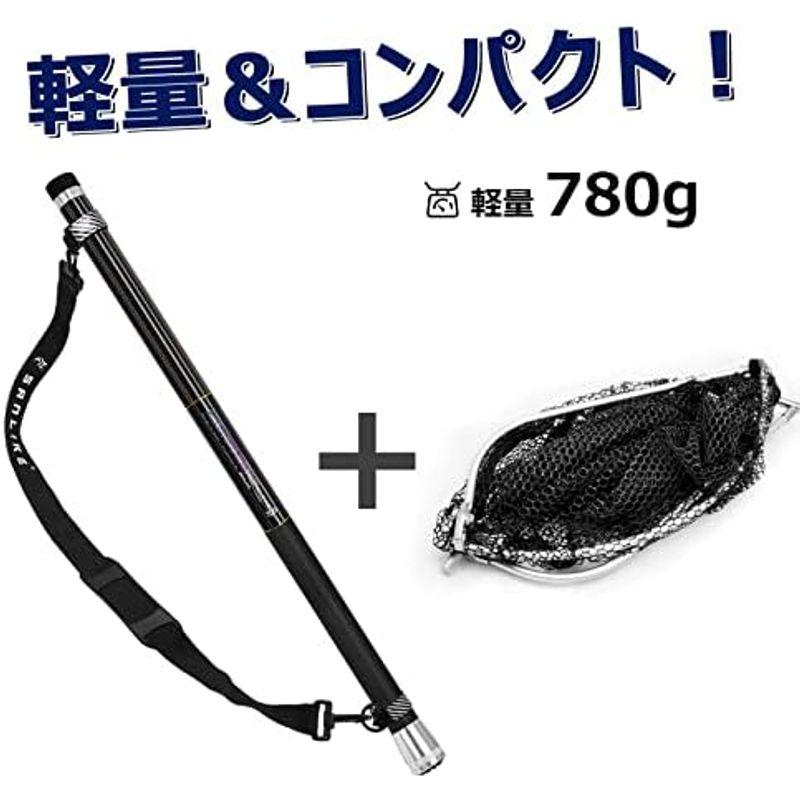 新作☆ サンライク(SANLIKE) タモ網 たも網 たもあみ 伸縮 小継 釣り タモ 99％カーボン製 ランディングネット 9段階 玉網 ランディ