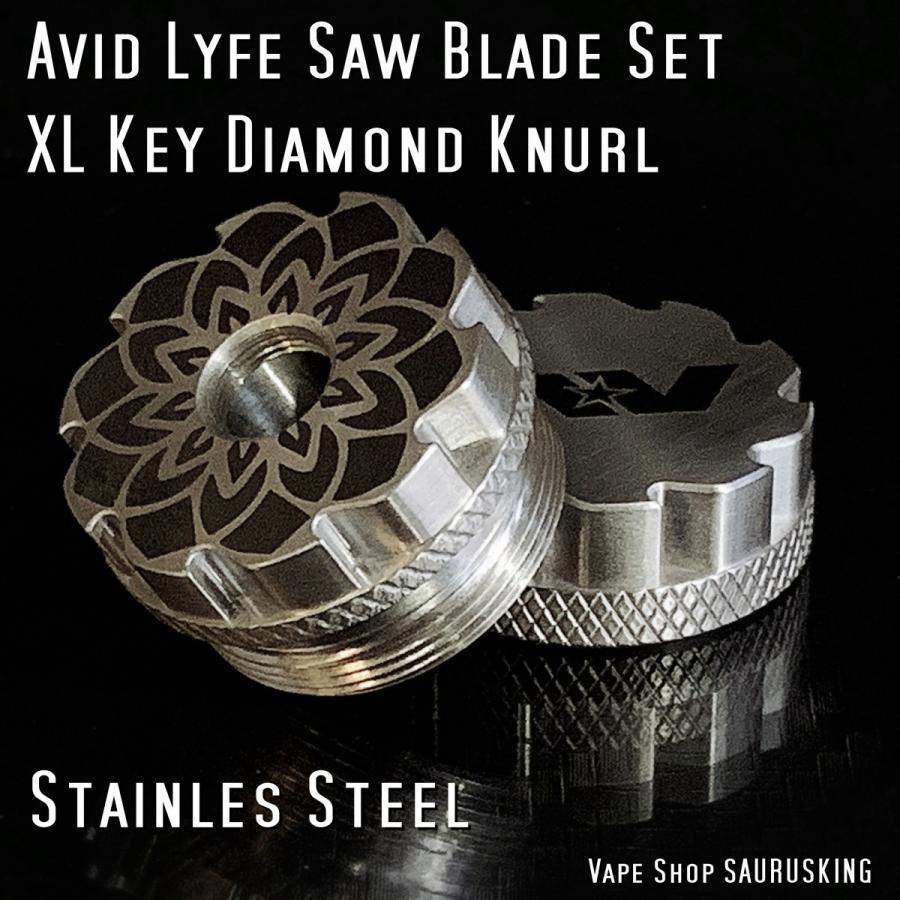 Avid Lyfe Saw Blade Set XL Key Diamond Knurl Stainless / アヴィッドライフ ソーブレード ダイアモンド ローレット *USA正規品* VAPE｜saurusking｜02