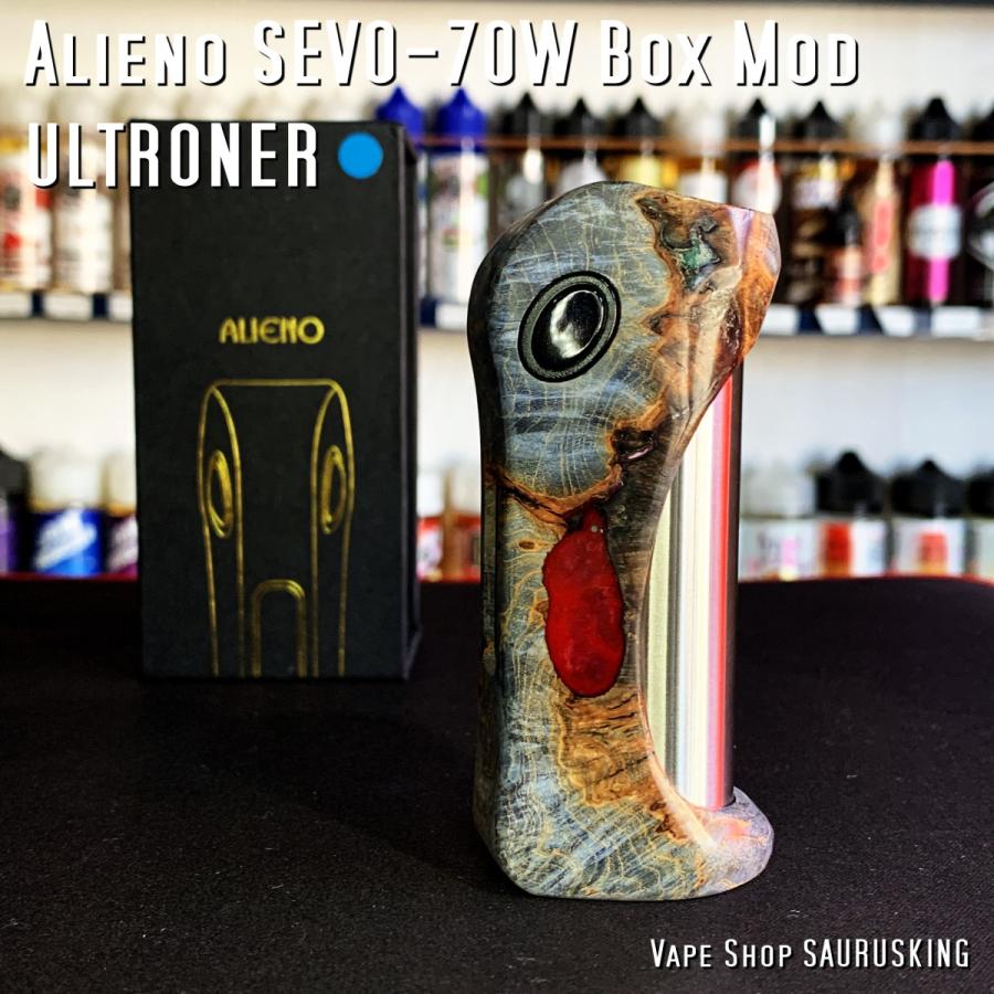 ULTRONER Alieno SEVO-70w Box Mod [Blue] Stabilized Wood 01 / ウルトロナー スタビライズドウッド *正規品* VAPE｜saurusking｜02