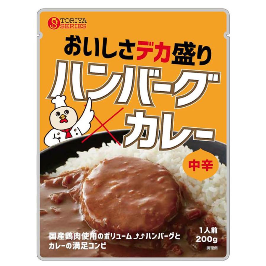 3食セット]鶏屋シリーズ ハンバーグカレー（中辛）200g×3袋 送料無料