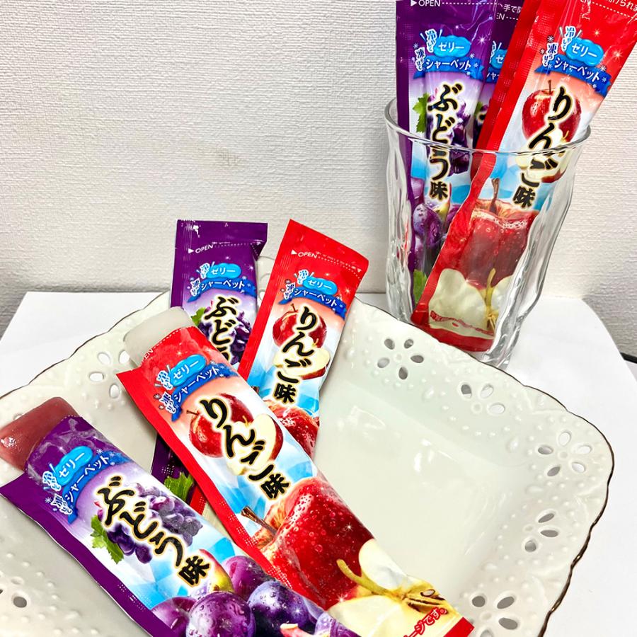 計48本]金城製菓 冷やしてゼリー凍らせてシャーベットぶどう味＆りんご