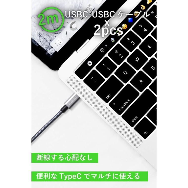 【永久保証付き 2m 2本組】 60W対応 USBPD 急速充電ケーブル USB-C Type-C C to C typec PD対応 USB2.0 480Mbps データ転送 充電コード ctoc USBC｜savileman｜13