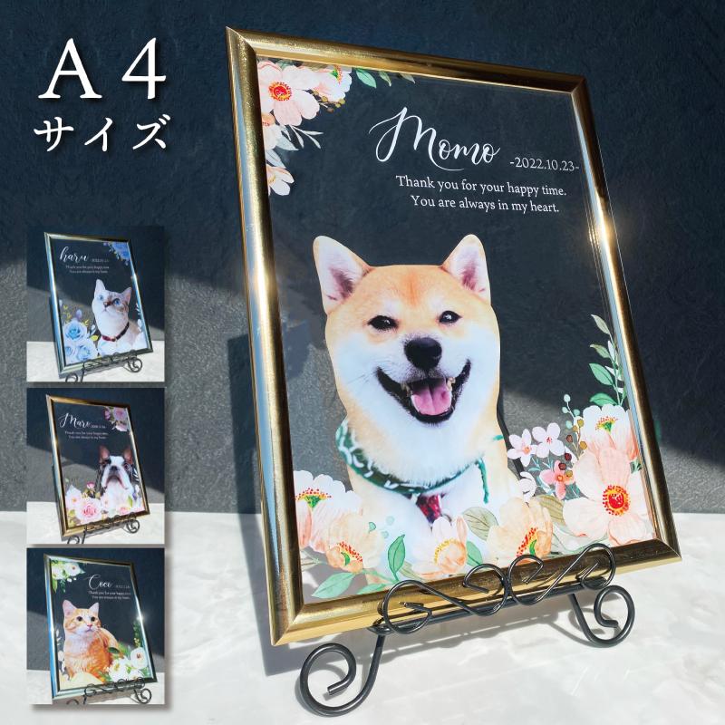 ペット ポスターフォトフレーム：アクリル シアーオレンジ】 犬 猫 
