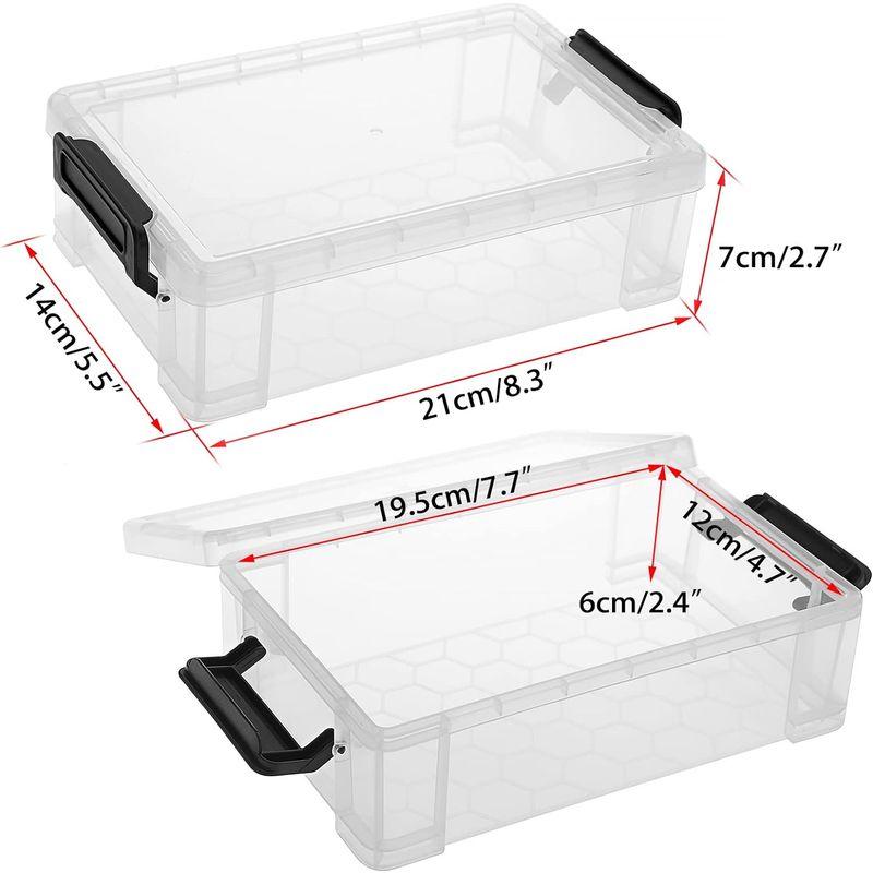 Sumnacon 多機能筆箱 収納ケース 積み重ねでき ス プラスチック 透明 シンプル クリア 収納ケース 工具ケース ふた付き 4個セッ｜savoia｜03