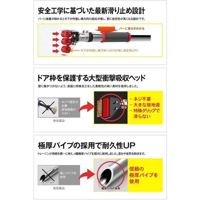 STEADY 懸垂バーDesigned in Japan ギアロックシステム / 30秒簡単設置 ステディ ST124-S チンニング棒 ド｜savoia｜06