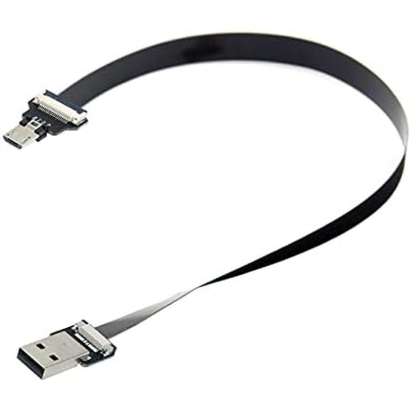 Cablecc USB 2.0Type-Aオス-マイクロUSB5ピンオスデータフラットスリムFPCケーブル（FPV、ディスク、電話用20cm｜savoia｜07