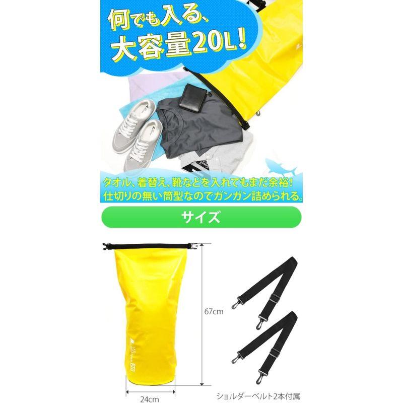 ラドウェザー 防水バッグ 20L ドライバッグ 3WAY 完全防水 防水リュック 防水 バッグ 軽量 釣り 旅行 海 ジム スポーツ アウト｜savoia｜05